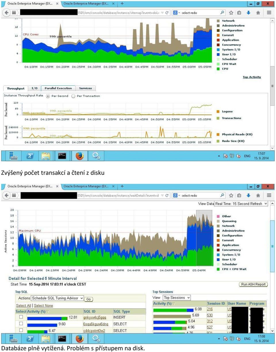 disku Databáze plně