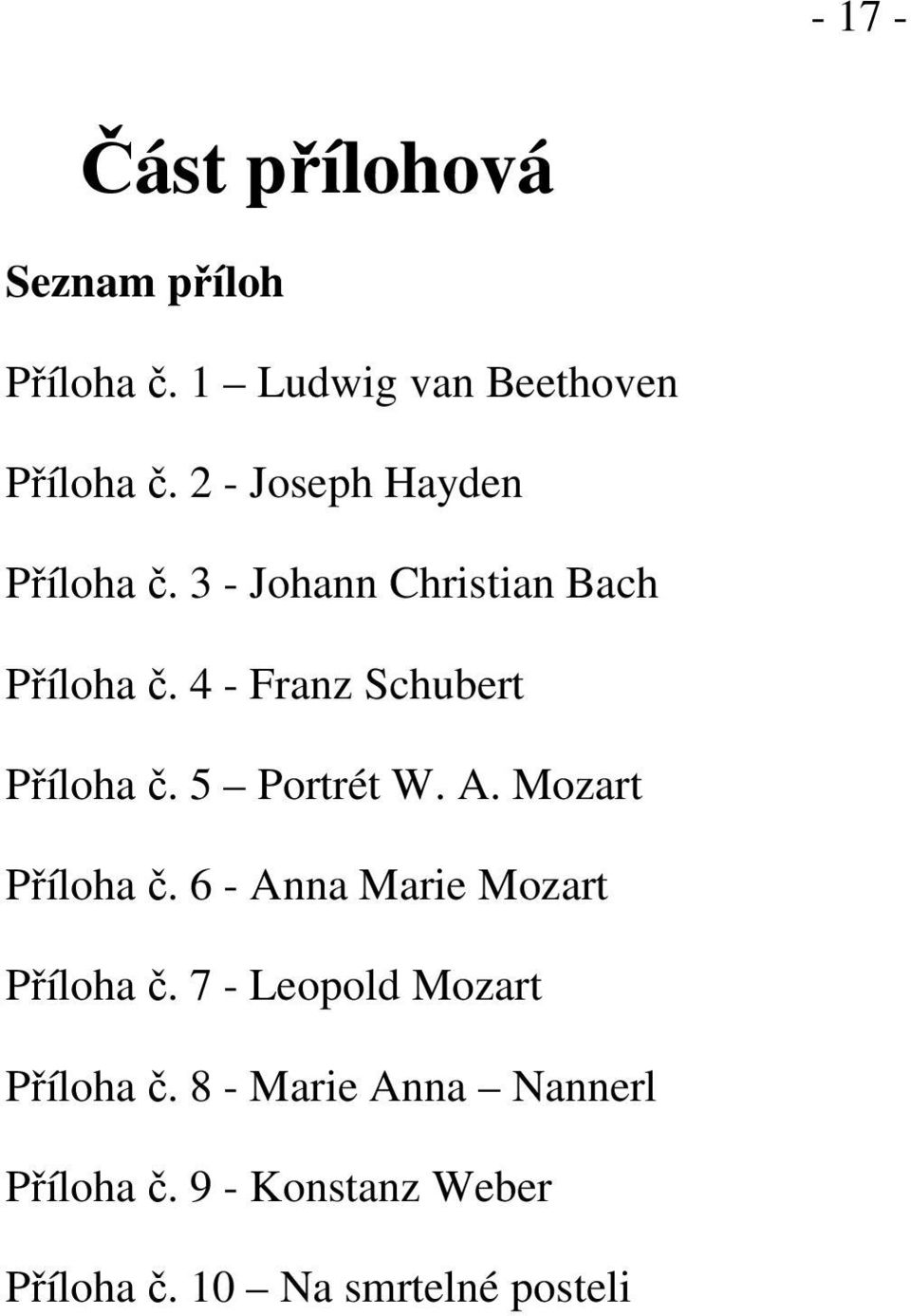 4 - Franz Schubert Příloha č. 5 Portrét W. A. Mozart Příloha č.