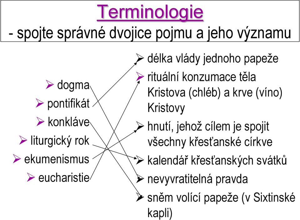 Kristova (chléb) a krve (víno) Kristovy hnutí, jehož cílem je spojit všechny křesťanské