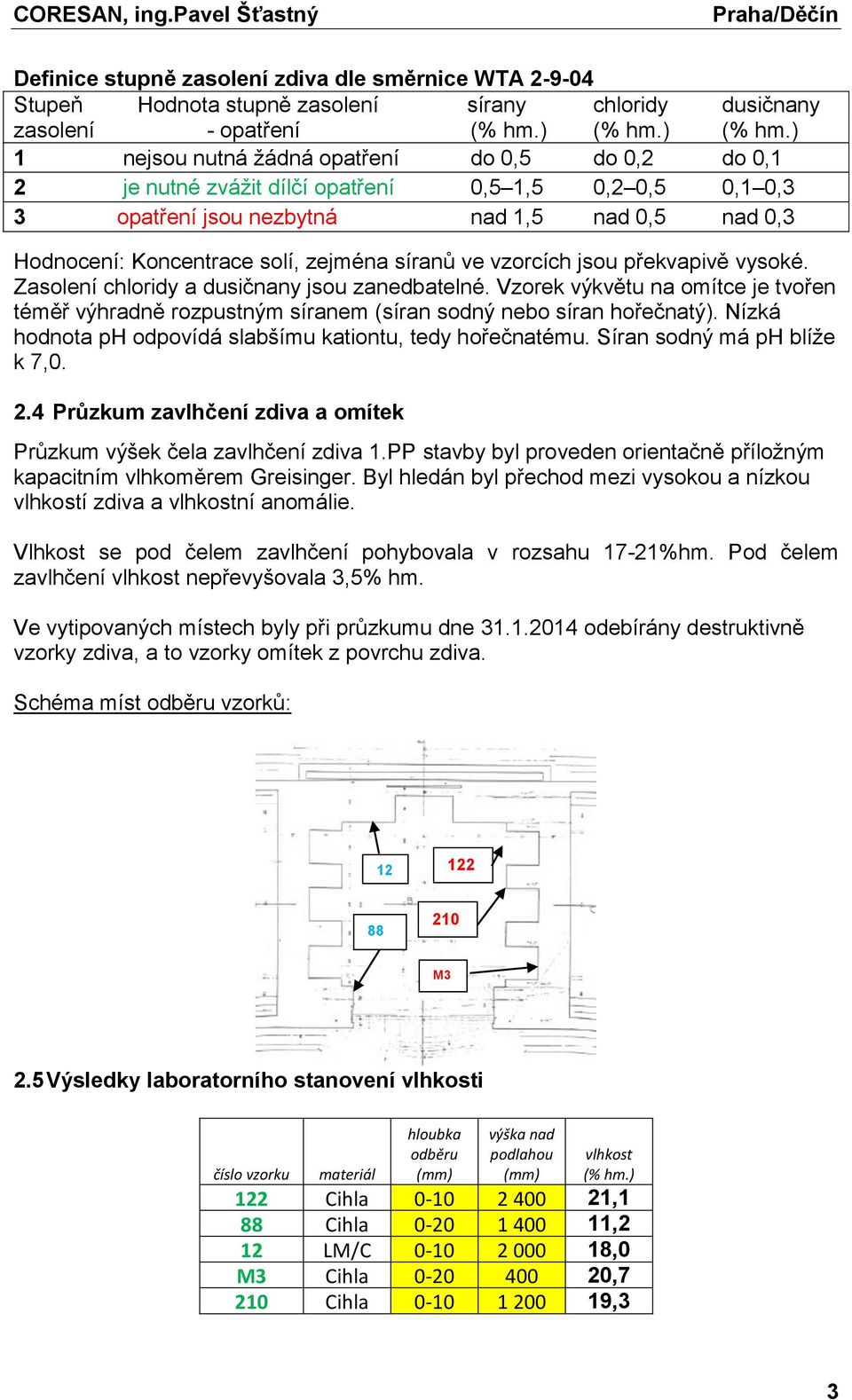 ) 1 nejsou nutná žádná opatření do 0,5 do 0,2 do 0,1 2 je nutné zvážit dílčí opatření 0,5 1,5 0,2 0,5 0,1 0,3 3 opatření jsou nezbytná nad 1,5 nad 0,5 nad 0,3 Hodnocení: Koncentrace solí, zejména