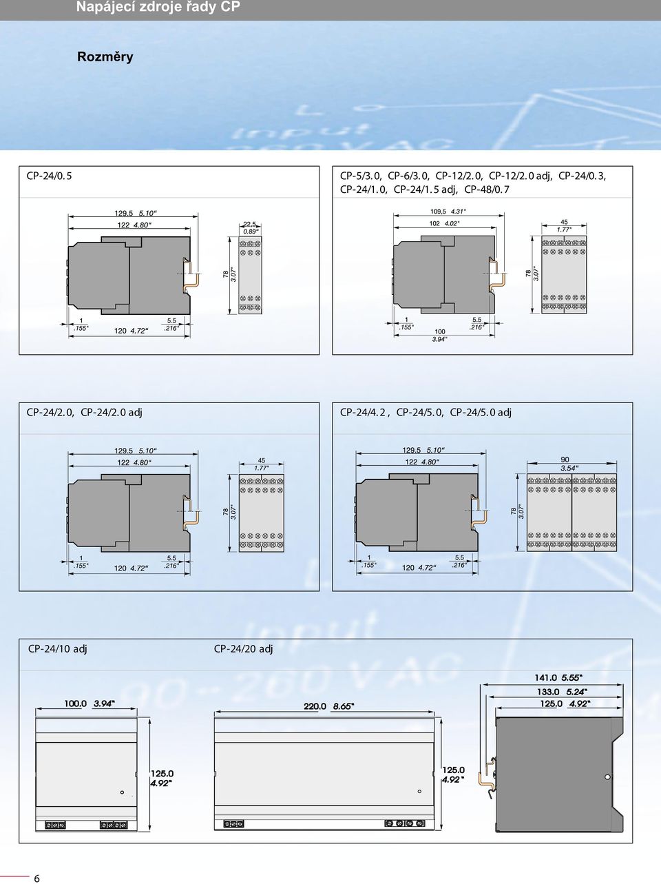 3, CP-24/1. 0, CP-24/1. 5 adj, CP-48/0. 7 CP-24/2.