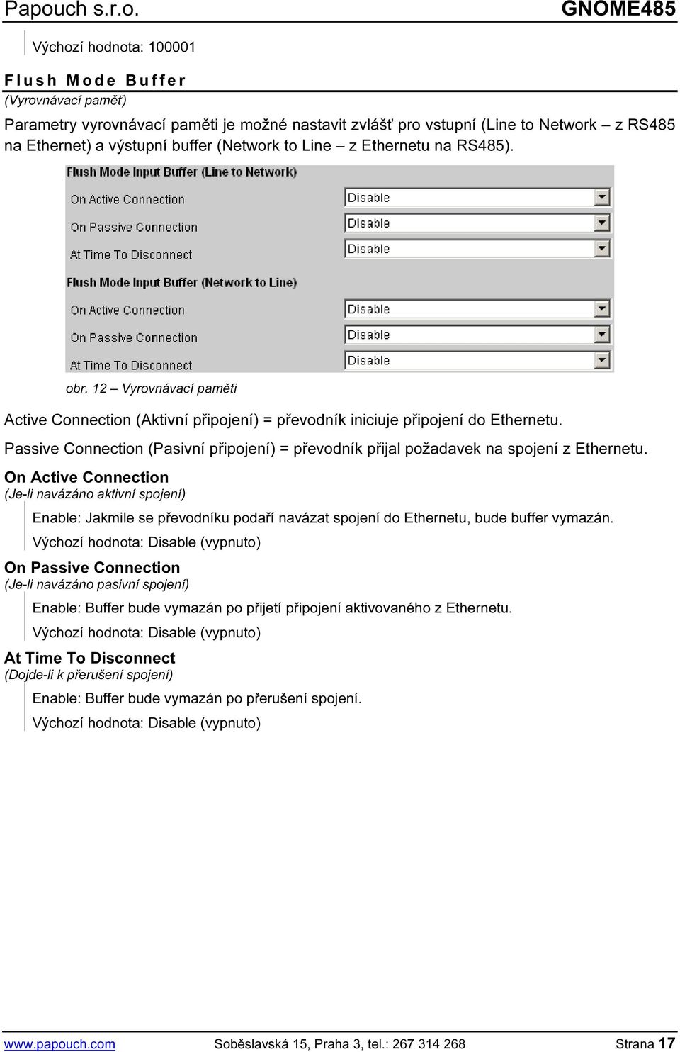 Passive Connection (Pasivní připojení) = převodník přijal požadavek na spojení z Ethernetu.