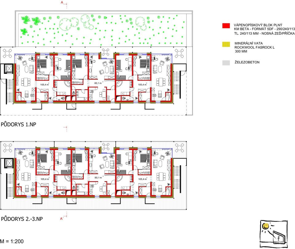 /113 MM - NOSNÁ ZEĎ/PŘÍČKA MINERÁLNÍ VATA ROCKWOOL