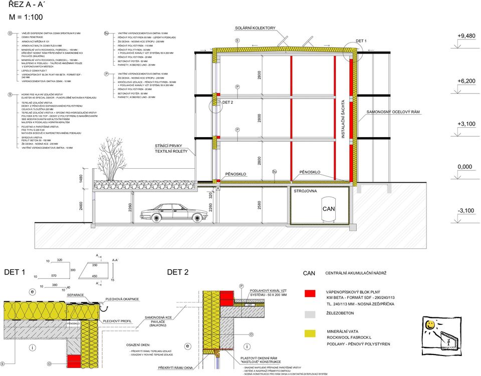 SAMONOSNÉ KCI PAVLAČE (BALKÓNU) MINERÁLNÍ VATA ROCKWOOL FASROCK L - 150 MM - NALEPENO K PODLADU - TALÍŘOVÉ HMOŽNINKY POUZE V EXPONOVANÝCH MÍSTECH PĚNOVÝ POLYTYREN - 50 MM + PODLAHOVÉ KANÁLY VZT