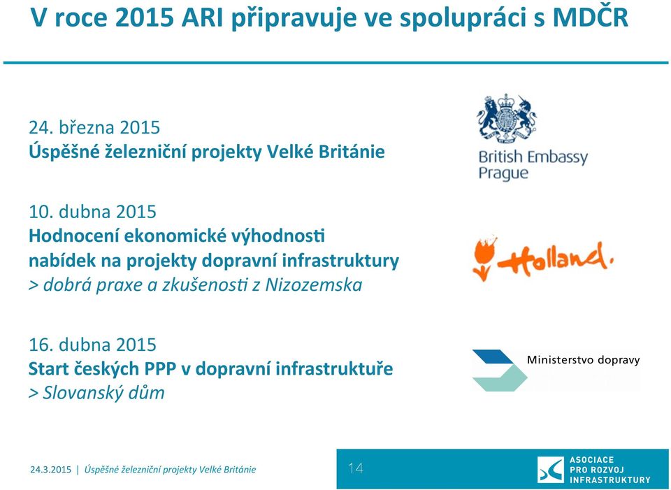 dubna 2015 Hodnocení ekonomické výhodnoso nabídek na projekty dopravní infrastruktury >