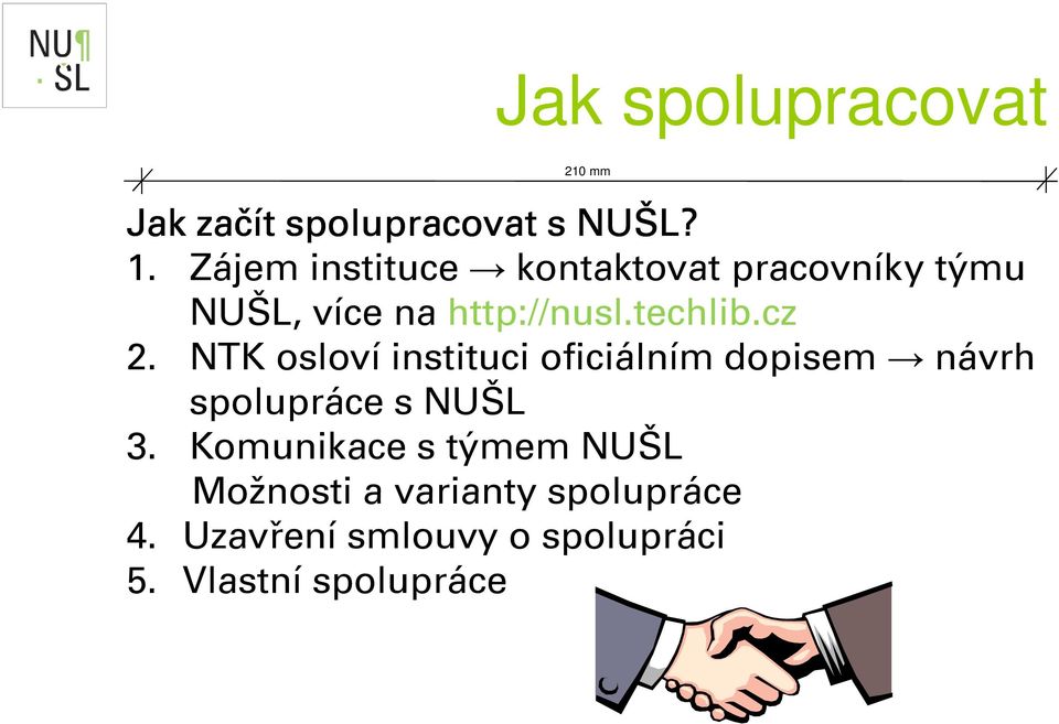 cz 2. NTK osloví instituci oficiálním dopisem návrh spolupráce s NUŠL 3.