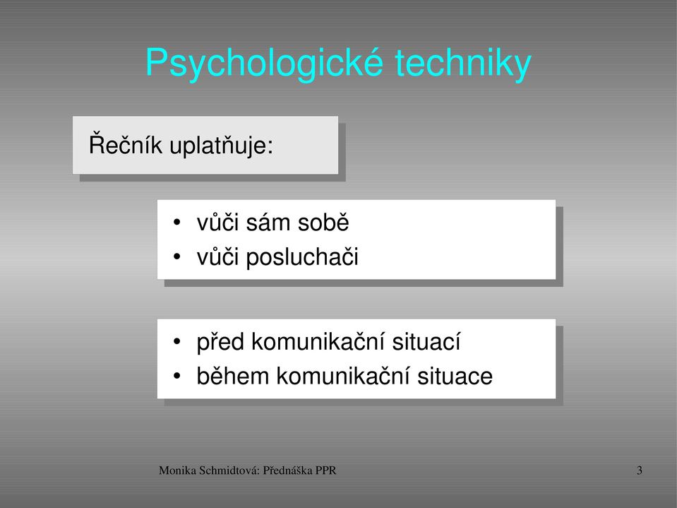 posluchači před komunikační situací