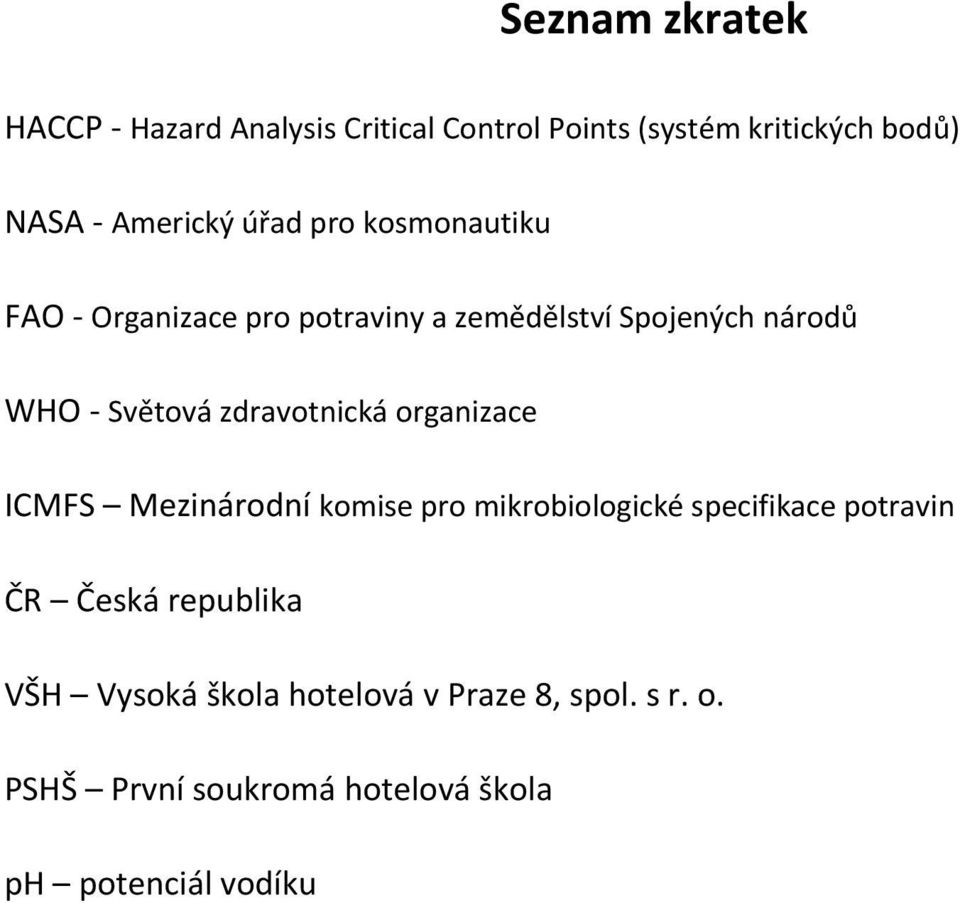 zdravotnická organizace ICMFS Mezinárodní komise pro mikrobiologické specifikace potravin ČR Česká