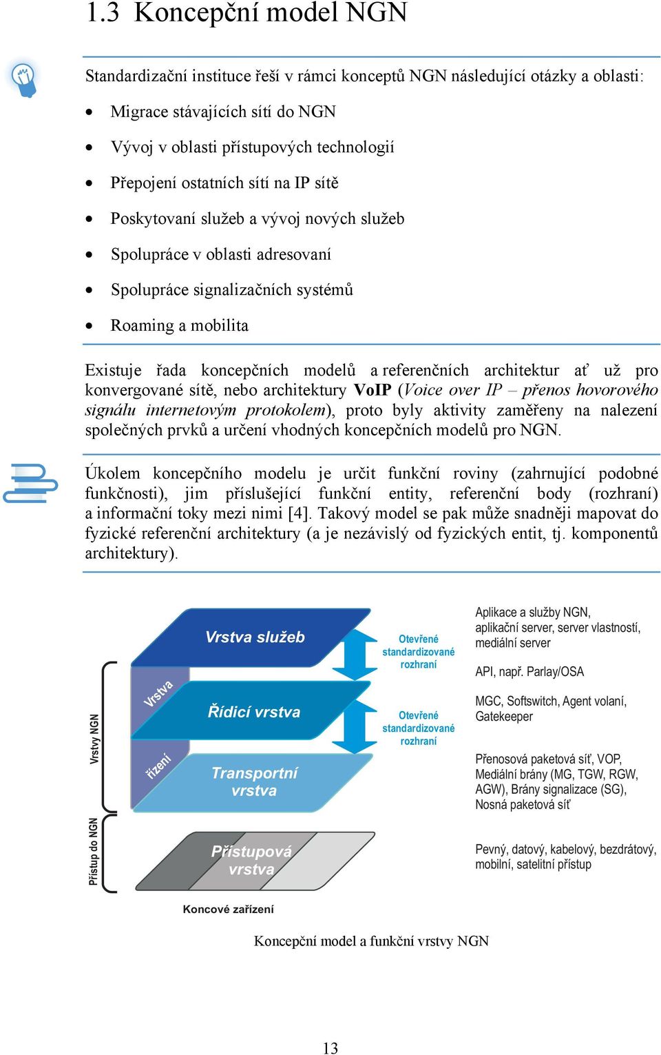 architektur ať už pro konvergované sítě, nebo architektury VoIP (Voice over IP přenos hovorového signálu internetovým protokolem), proto byly aktivity zaměřeny na nalezení společných prvků a určení