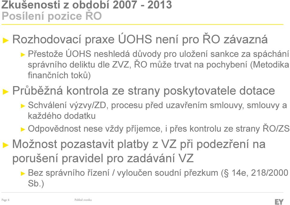 Schválení výzvy/zd, procesu před uzavřením smlouvy, smlouvy a každého dodatku Odpovědnost nese vždy příjemce, i přes kontrolu ze strany ŘO/ZS