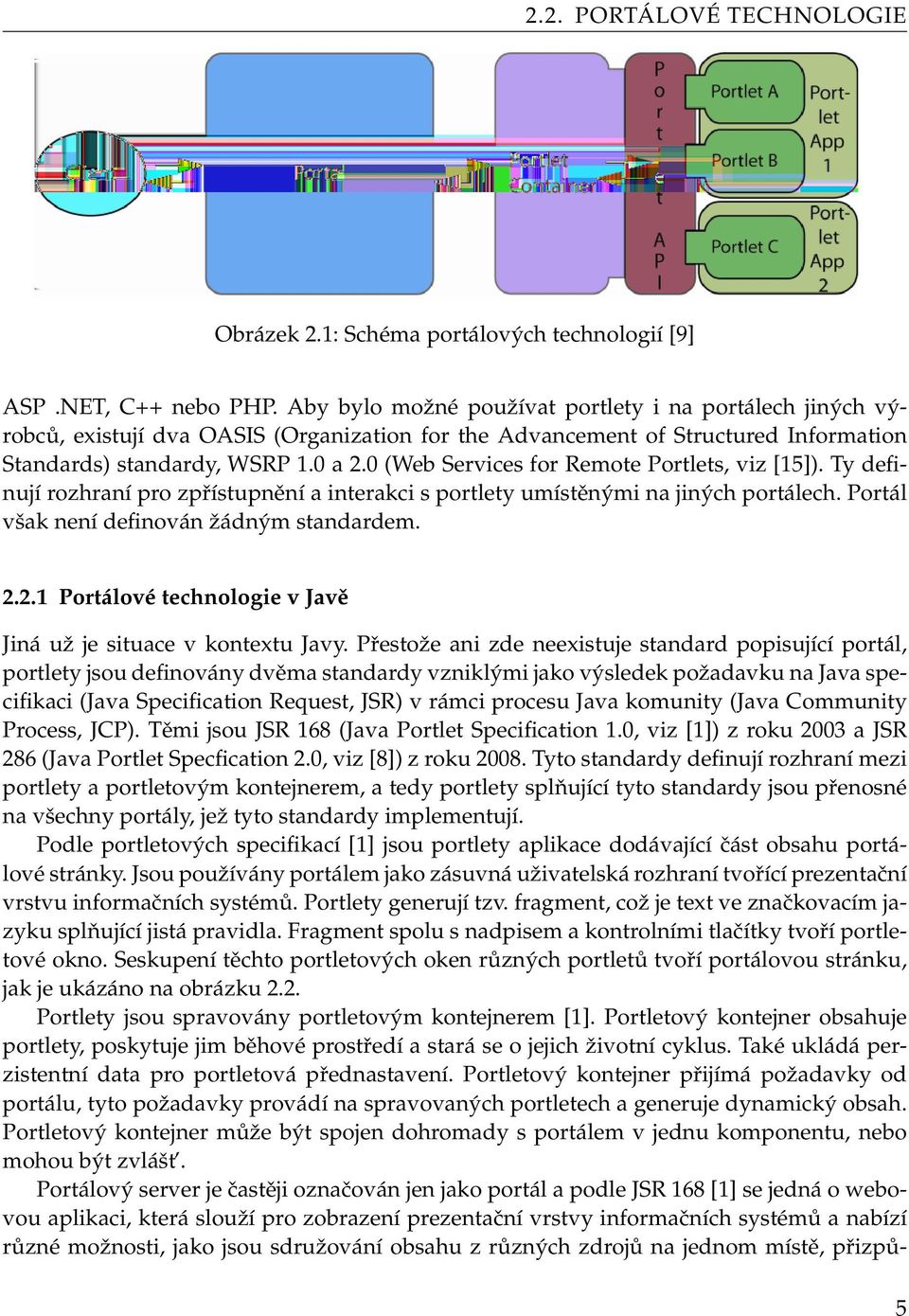 0 (Web Services for Remote Portlets, viz [15]). Ty definují rozhraní pro zpřístupnění a interakci s portlety umístěnými na jiných portálech. Portál však není definován žádným standardem. 2.