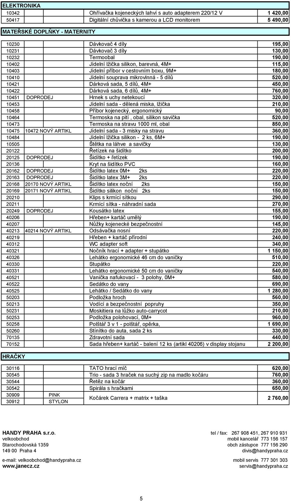 520,00 10421 Dárková sada, 5 dílů, 4M+ 450,00 10422 Dárková sada, 6 dílů, 4M+ 760,00 10451 DOPRODEJ Hrnek s uchy netekoucí 320,00 10453 Jídelní sada - dělená miska, lžička 210,00 10458 Příbor