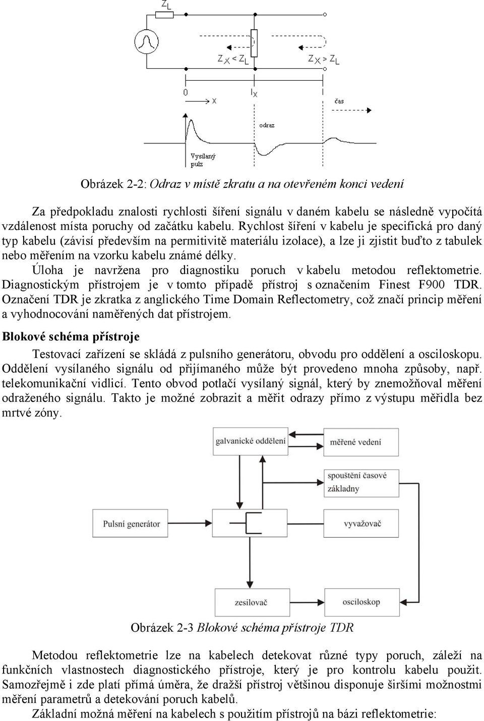 Úloha je navržena pro diagnostiku poruch v kabelu metodou reflektometrie. Diagnostickým přístrojem je v tomto případě přístroj s označením Finest F900 TDR.