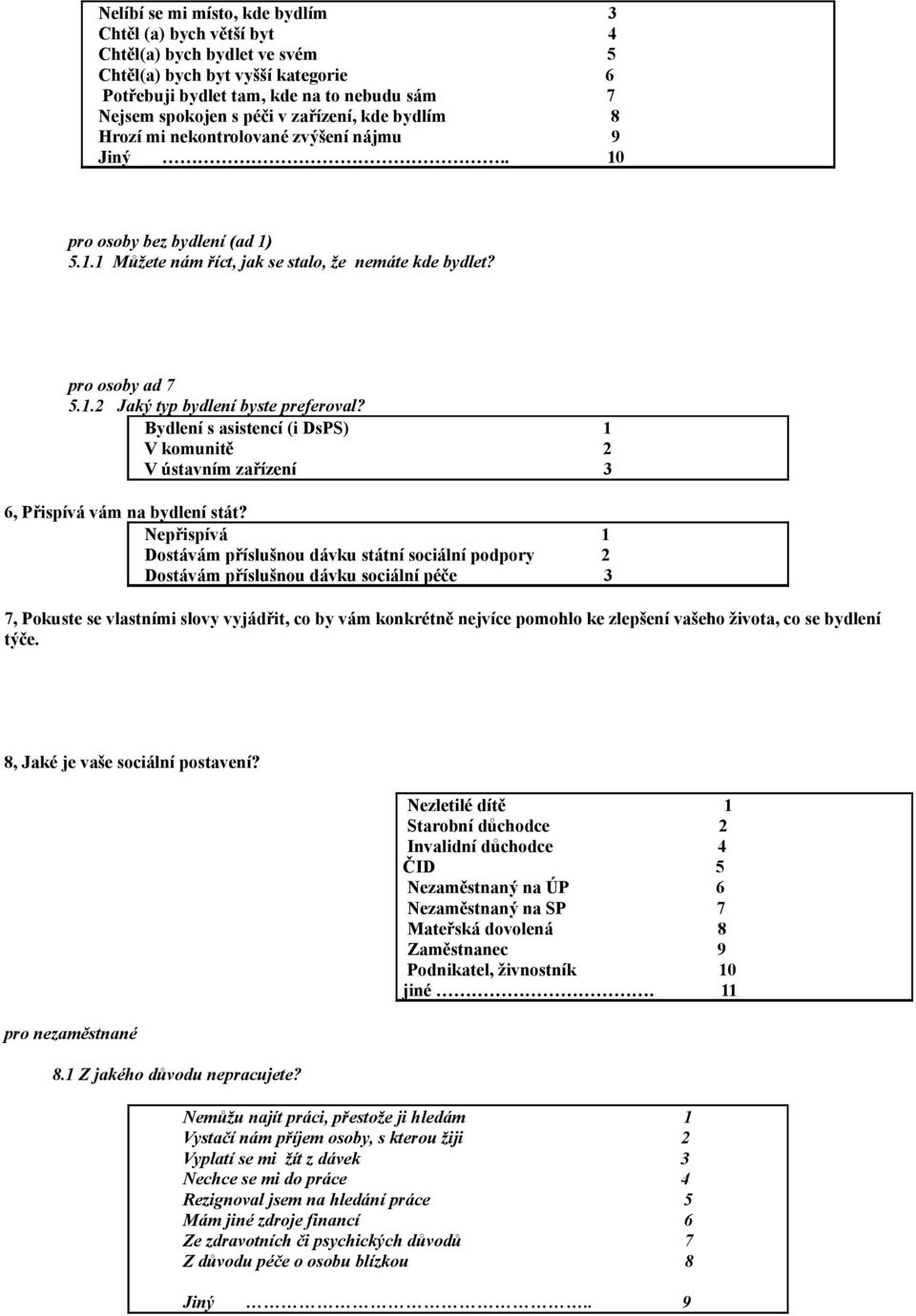 Bydlení s asistencí (i DsPS) 1 V komunitě 2 V ústavním zařízení 3 6, Přispívá vám na bydlení stát?