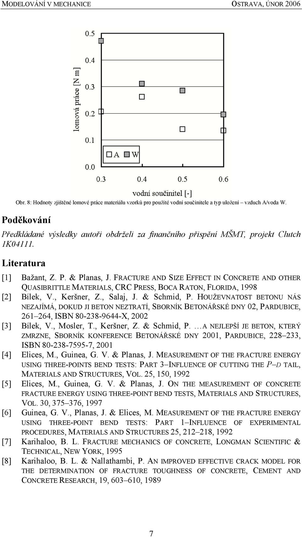 FRACTURE AND SIZE EFFECT IN CONCRETE AND OTHER QUASIBRITTLE MATERIALS, CRC PRESS, BOCA RATON, FLORIDA, 1998 [2] Bílek, V., Keršner, Z., Salaj, J. & Schmid, P.