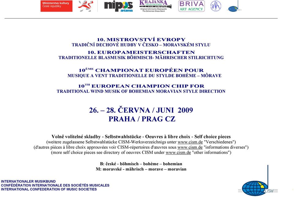 TRADITIONAL WIND MUSIK OF BOHEMIAN MORAVIAN STYLE DIRECTION 26. 28.