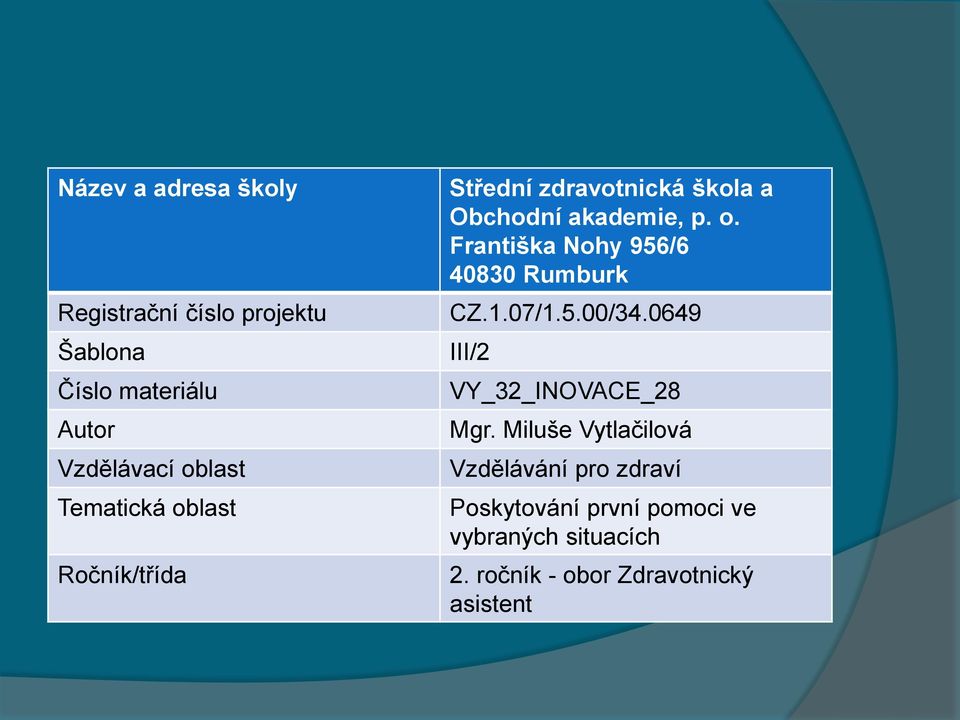 1.07/1.5.00/34.0649 III/2 VY_32_INOVACE_28 Mgr.