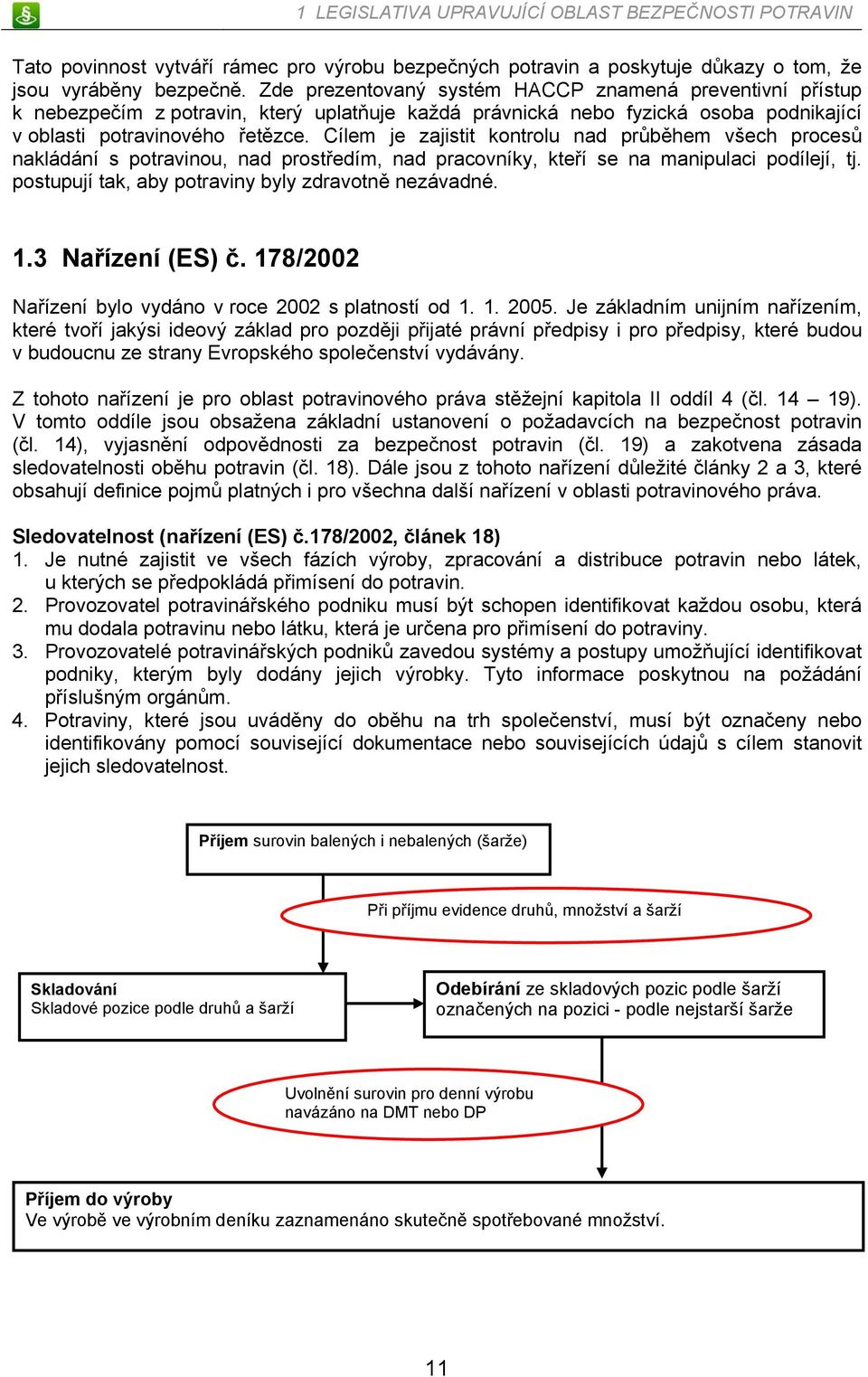 Cílem je zajistit kontrolu nad průběhem všech procesů nakládání s potravinou, nad prostředím, nad pracovníky, kteří se na manipulaci podílejí, tj.
