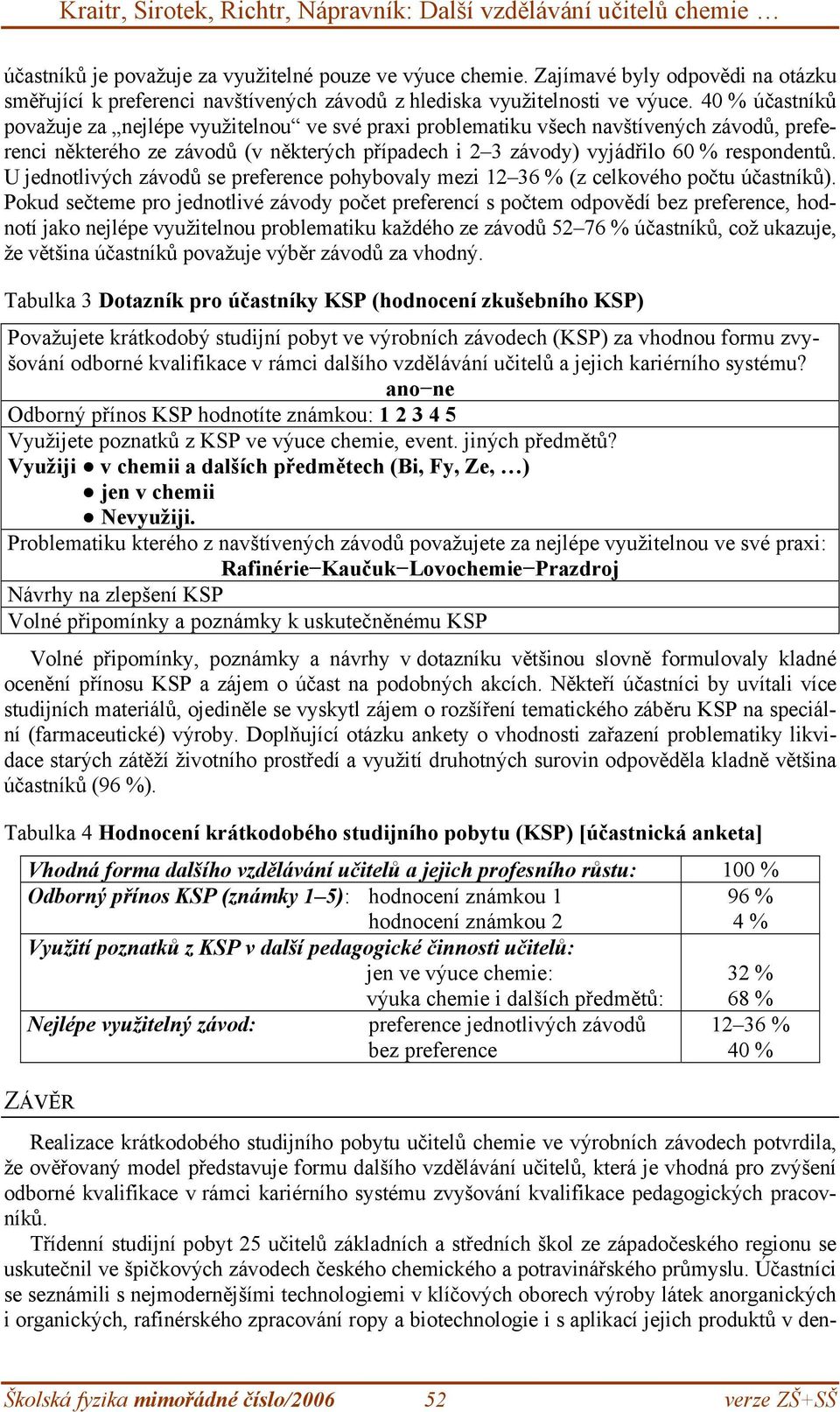 U jednotlivých závodů se preference pohybovaly mezi 12 36 % (z celkového počtu účastníků).