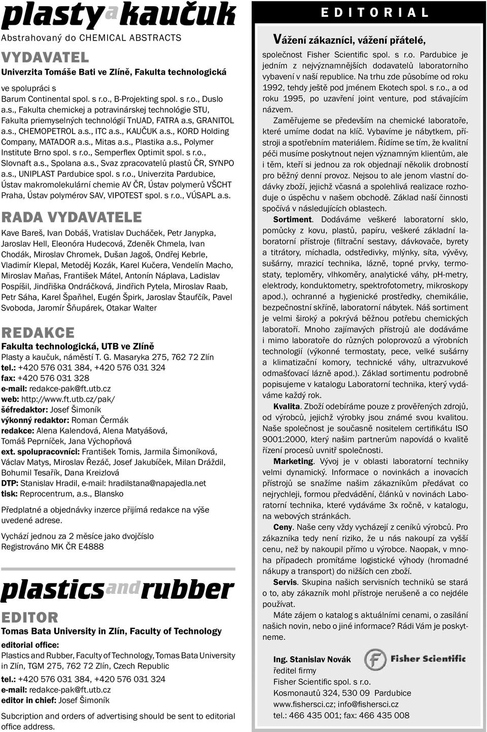 plastics and rubber RADA VYDAVATELE REDAKCE EDITOR - PDF Free Download