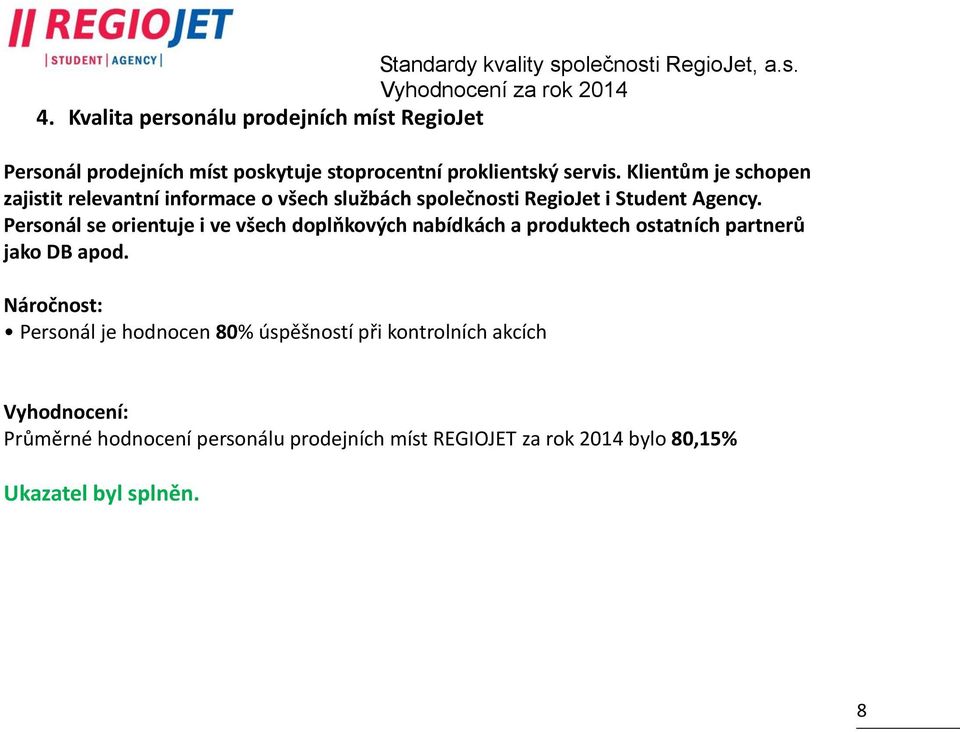 Personál se orientuje i ve všech doplňkových nabídkách a produktech ostatních partnerů jako DB apod.