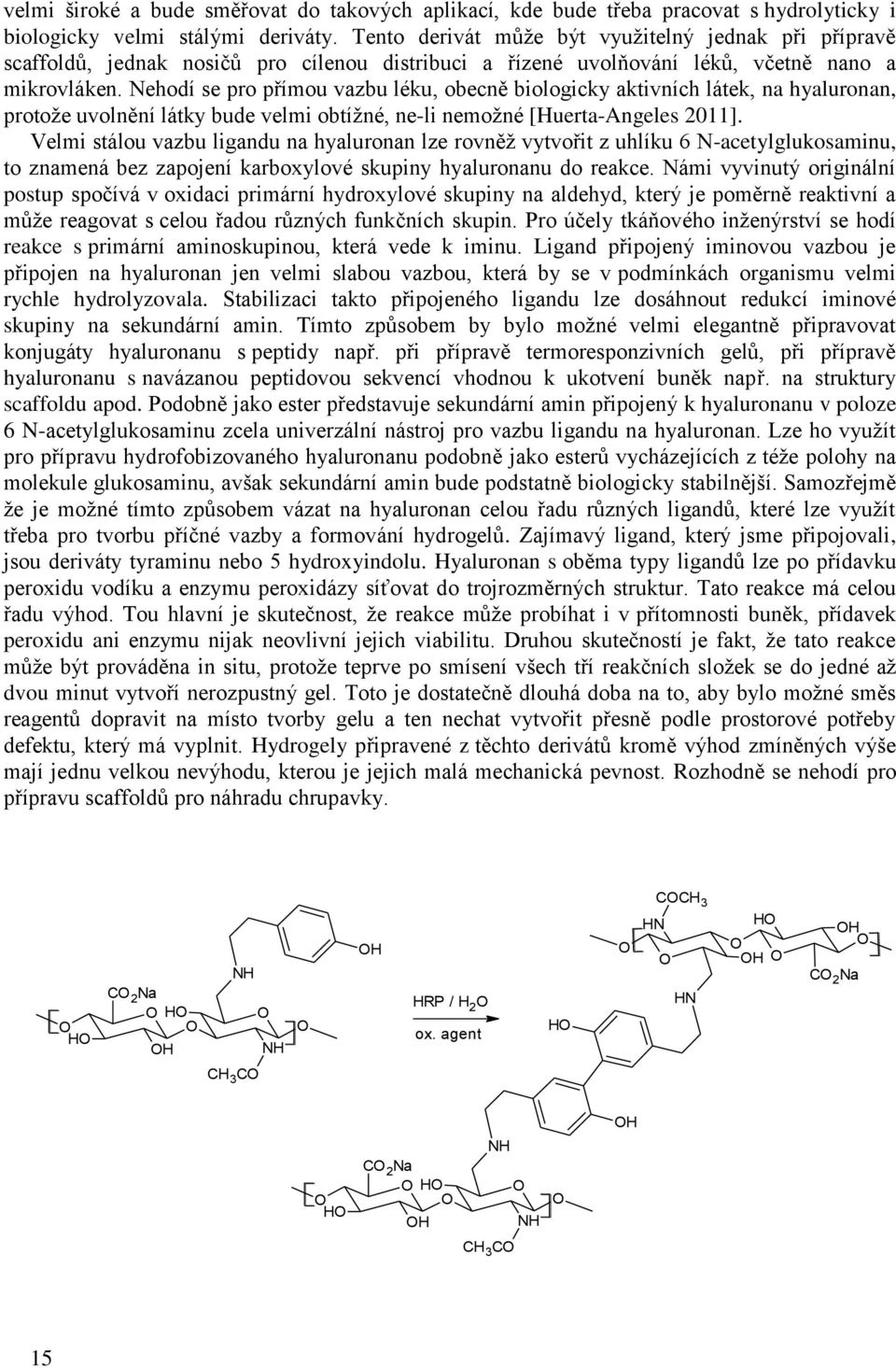 Nehodí se pro přímou vazbu léku, obecně biologicky aktivních látek, na hyaluronan, protože uvolnění látky bude velmi obtížné, ne-li nemožné [Huerta-Angeles 2011].