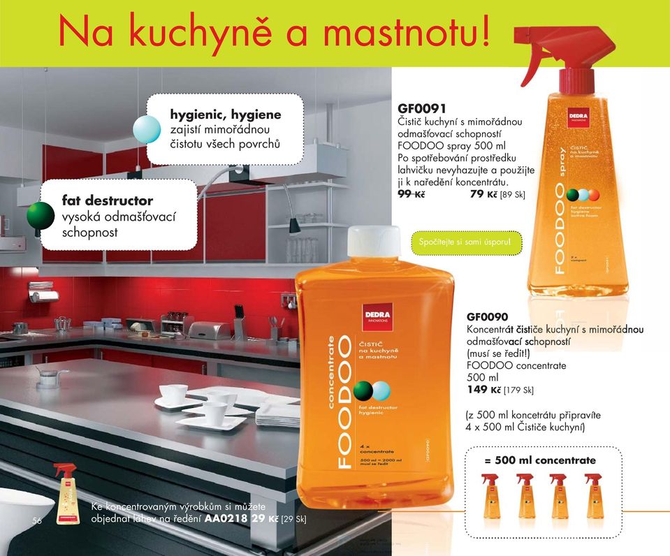 schopností FOODOO spray 500 ml Po spotřebování prostředku lahvičku nevyhazujte a použijte ji k naředění koncentrátu.
