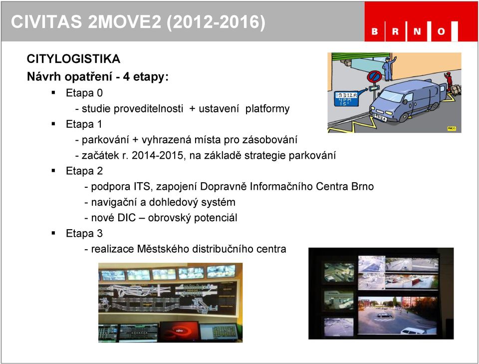 2014-2015, na základě strategie parkování Etapa 2 - podpora ITS, zapojení Dopravně Informačního