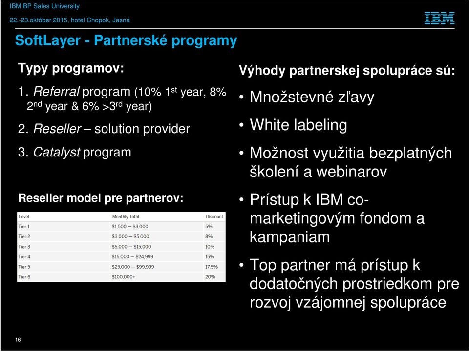 Catalyst program Reseller model pre partnerov: Výhody partnerskej spolupráce sú: Množstevné zľavy White