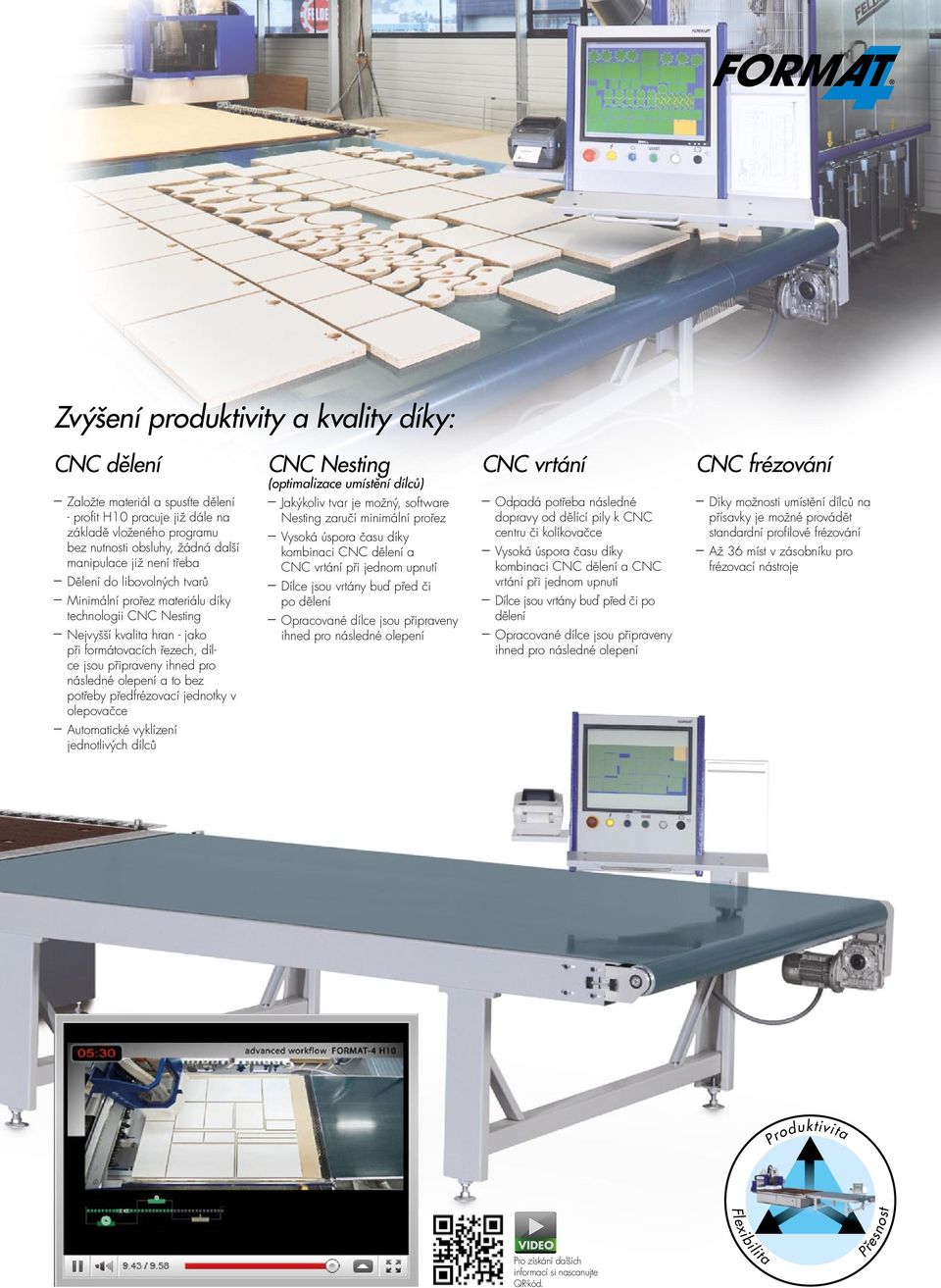 bez potřeby předfrézovací jednotky v olepovačce Automatické vyklízení jednotlivých dílců CNC Nesting (optimalizace umístění dílců) Jakýkoliv tvar je možný, software Nesting zaručí minimální prořez