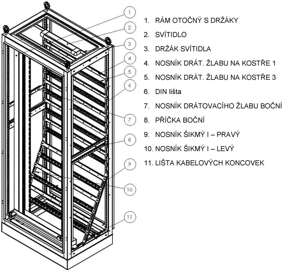 ŽLABU NA KOSTŘE 3 6. DIN lišta 7.