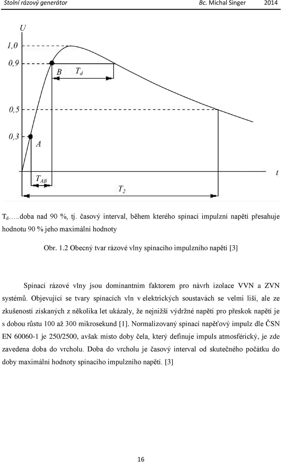 Objevující se tvary spínacích vln v elektrických soustavách se velmi liší, ale ze zkušeností získaných z několika let ukázaly, že nejnižší výdržné napětí pro přeskok napětí je s dobou růstu