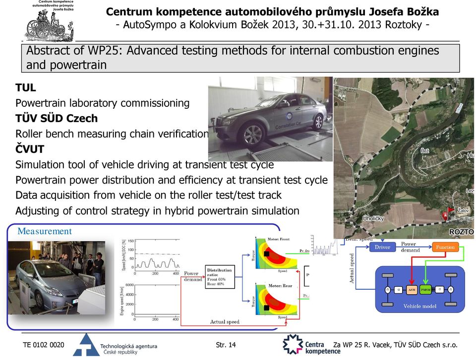 Powertrain power distribution and efficiency at transient test cycle Data acquisition from vehicle on the roller test/test track