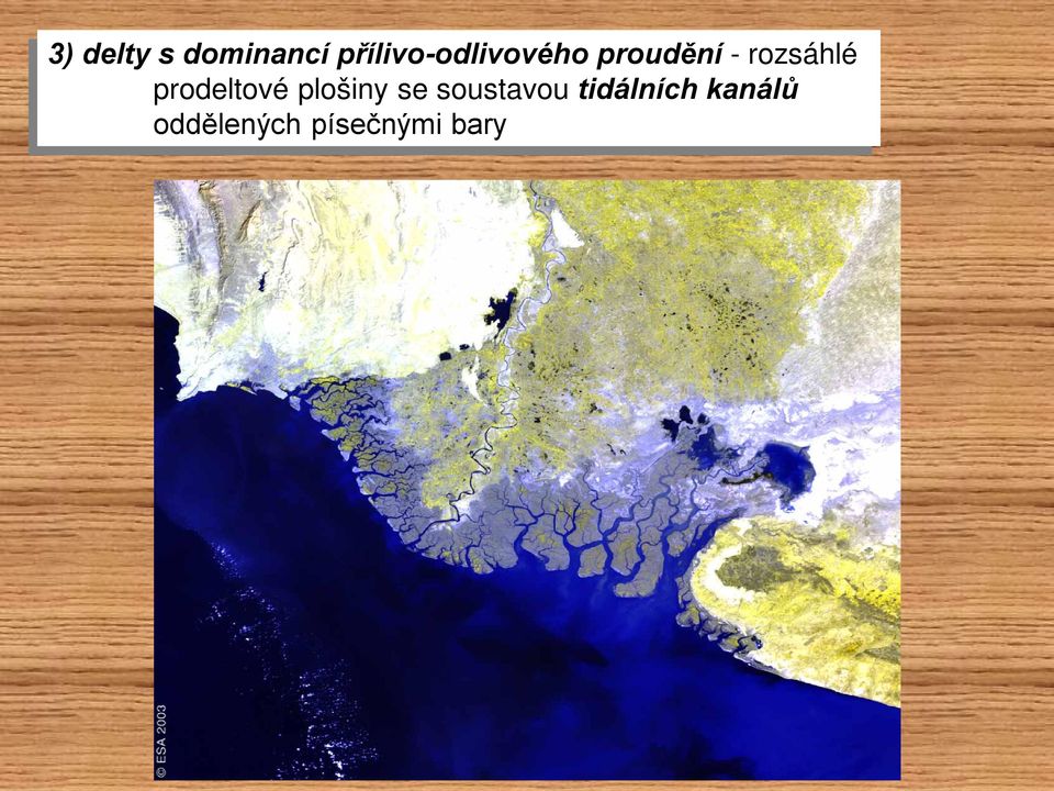 rozsáhlé prodeltové plošiny se