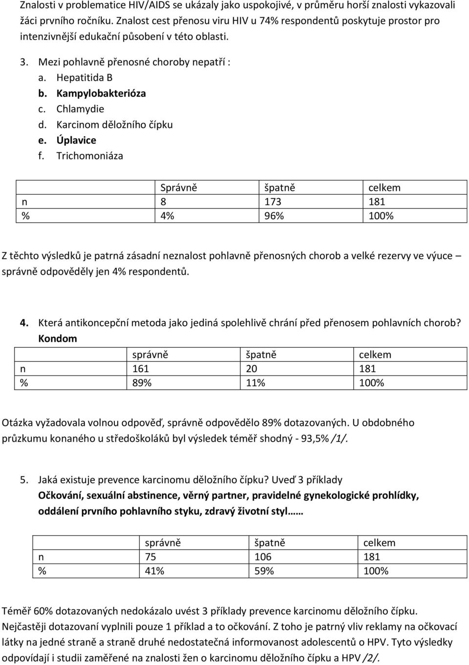 Kampylobakterióza c. Chlamydie d. Karcinom děložního čípku e. Úplavice f.