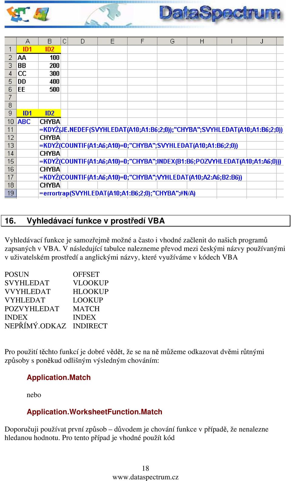 VVYHLEDAT HLOOKUP VYHLEDAT LOOKUP POZVYHLEDAT MATCH INDEX INDEX NEPŘÍMÝ.