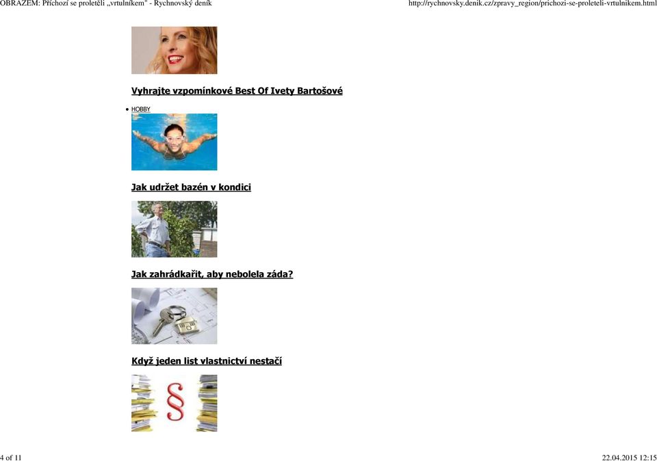 Ivety Bartošové HOBBY Jak udržet bazén v