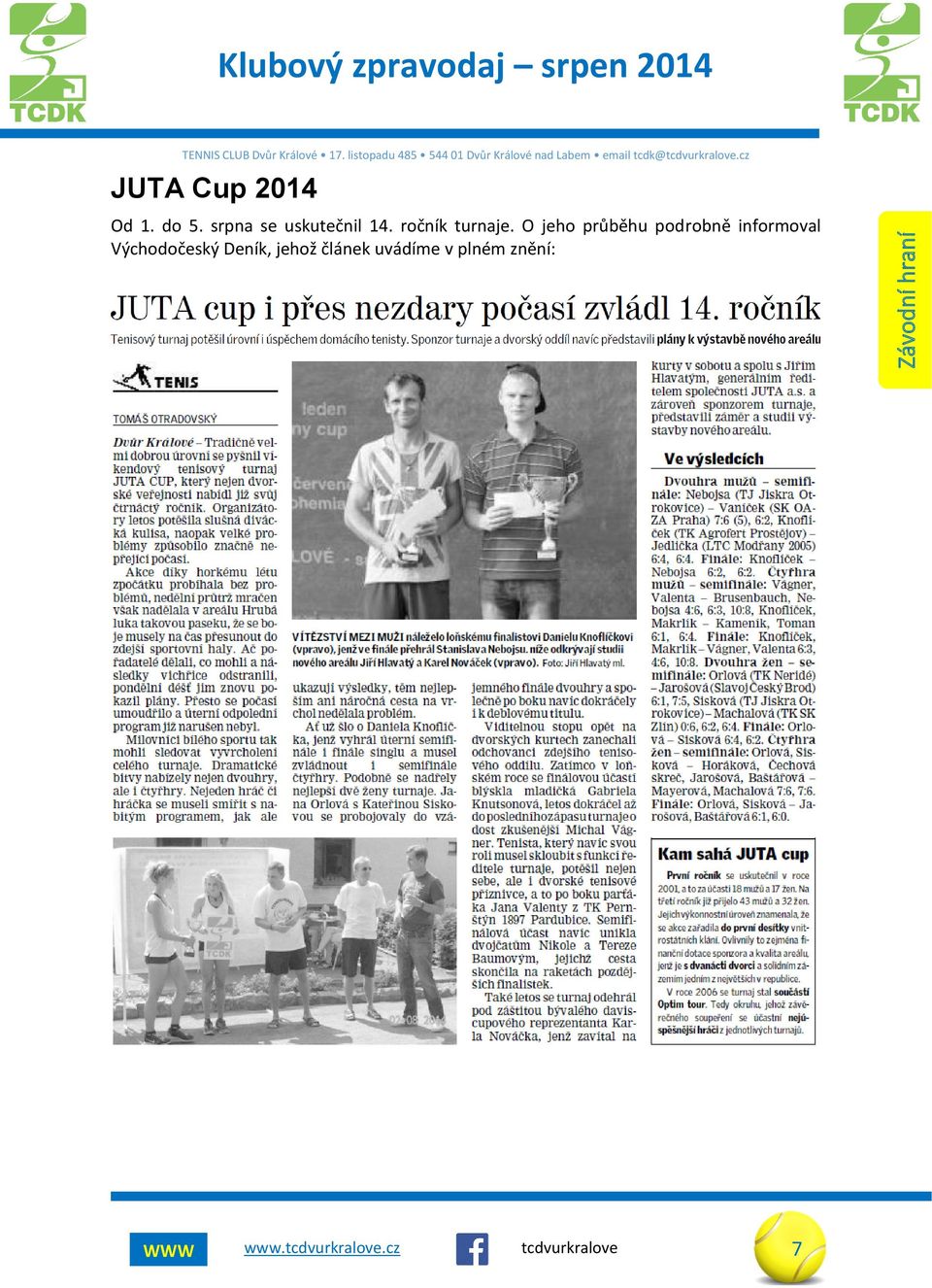cz JUTA Cup 2014 Od 1. do 5. srpna se uskutečnil 14.
