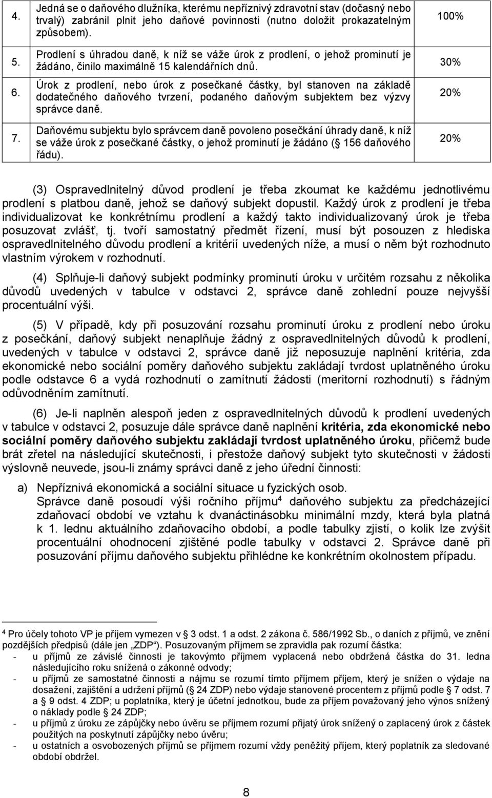 Úrok z prodlení, nebo úrok z posečkané částky, byl stanoven na základě dodatečného daňového tvrzení, podaného daňovým subjektem bez výzvy správce daně.