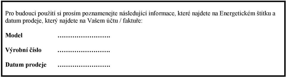 Energetickém štítku a datum prodeje, který