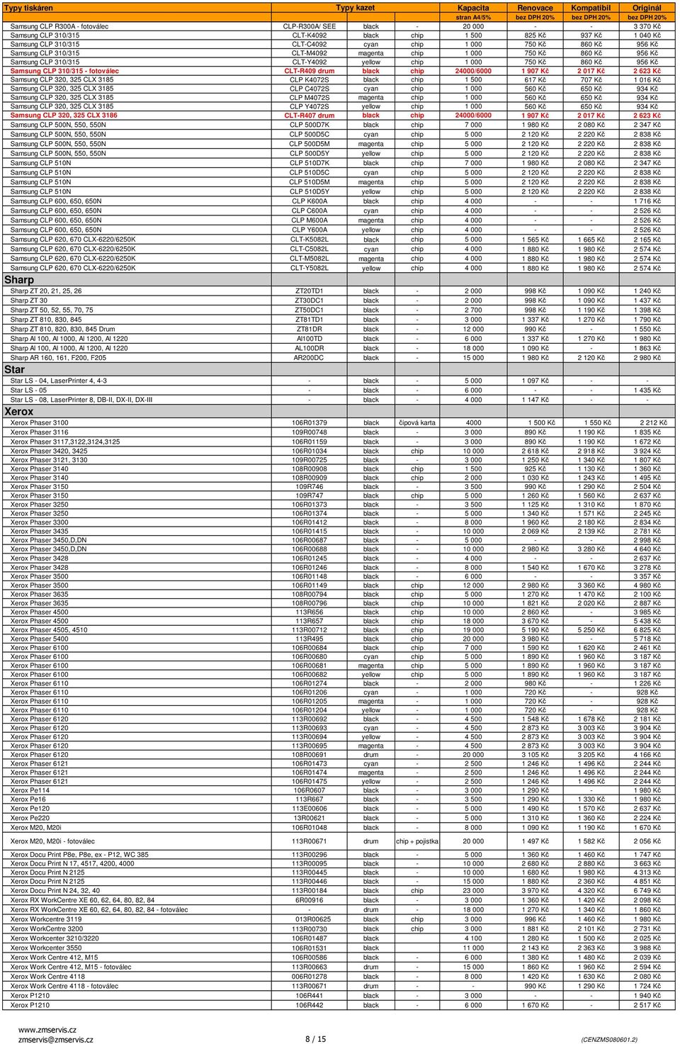 black chip 24000/6000 1 907 Kč 2 017 Kč 2 623 Kč Samsung CLP 320, 325 CLX 3185 CLP K4072S black chip 1 500 617 Kč 707 Kč 1 016 Kč Samsung CLP 320, 325 CLX 3185 CLP C4072S cyan chip 1 000 560 Kč 650