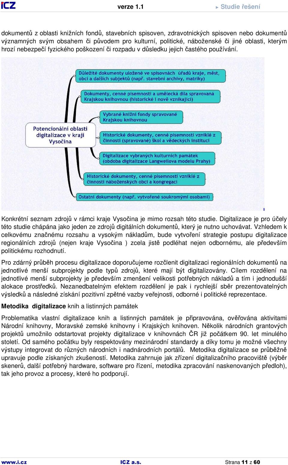 Digitalizace je pro účely této studie chápána jako jeden ze zdrojů digitálních dokumentů, který je nutno uchovávat.