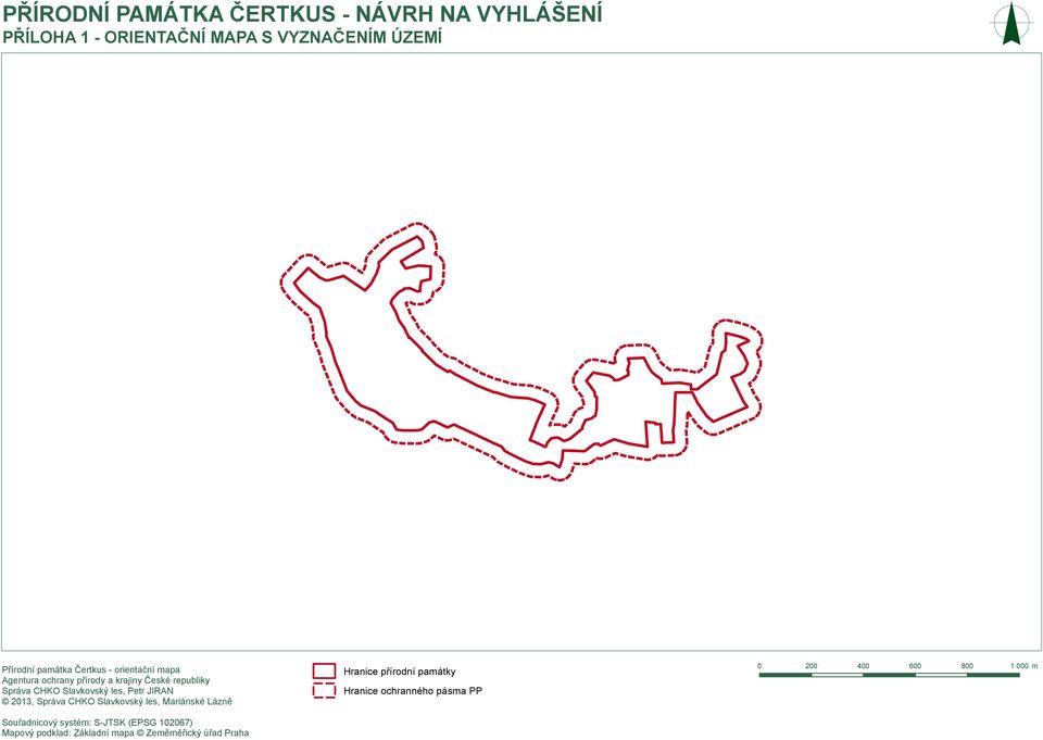 JIRAN 2013, Správa CHKO Slavkovský les, Mariánské Lázně Souřadnicový systém: S-JTSK (EPSG 102067) Mapový