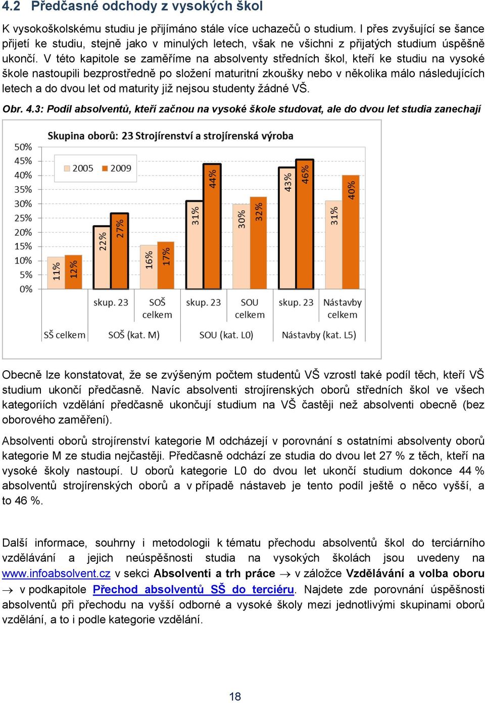 V této kapitole se zaměříme na absolventy středních škol, kteří ke studiu na vysoké škole nastoupili bezprostředně po složení maturitní zkoušky nebo v několika málo následujících letech a do dvou let