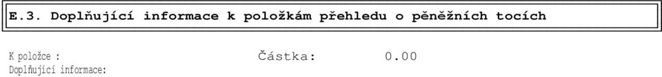 pěněžních tocích K položce