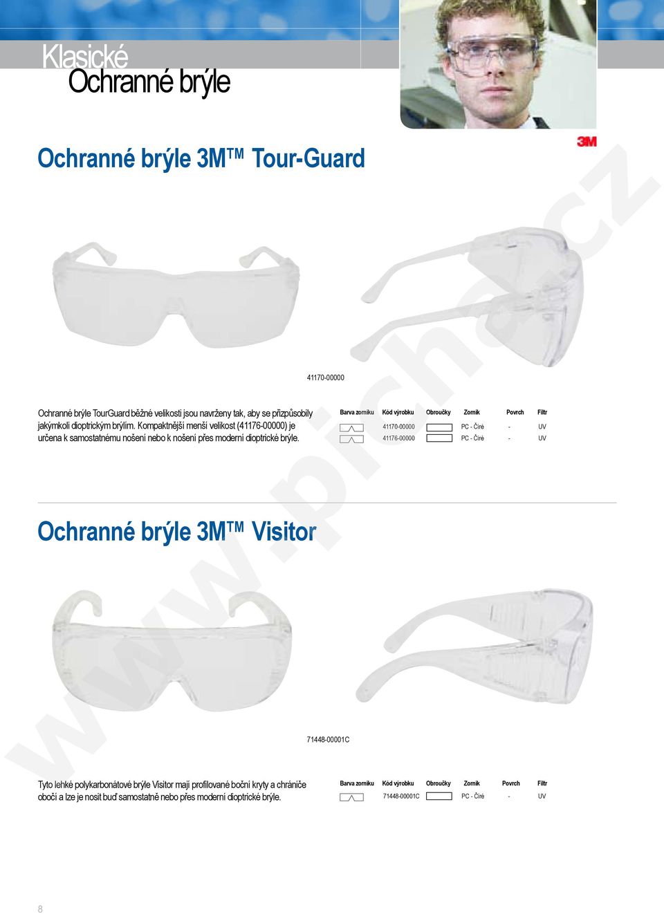 Kompaktnější menší velikost (41176-00000) je určena k samostatnému nošení nebo k nošení přes moderní dioptrické brýle.