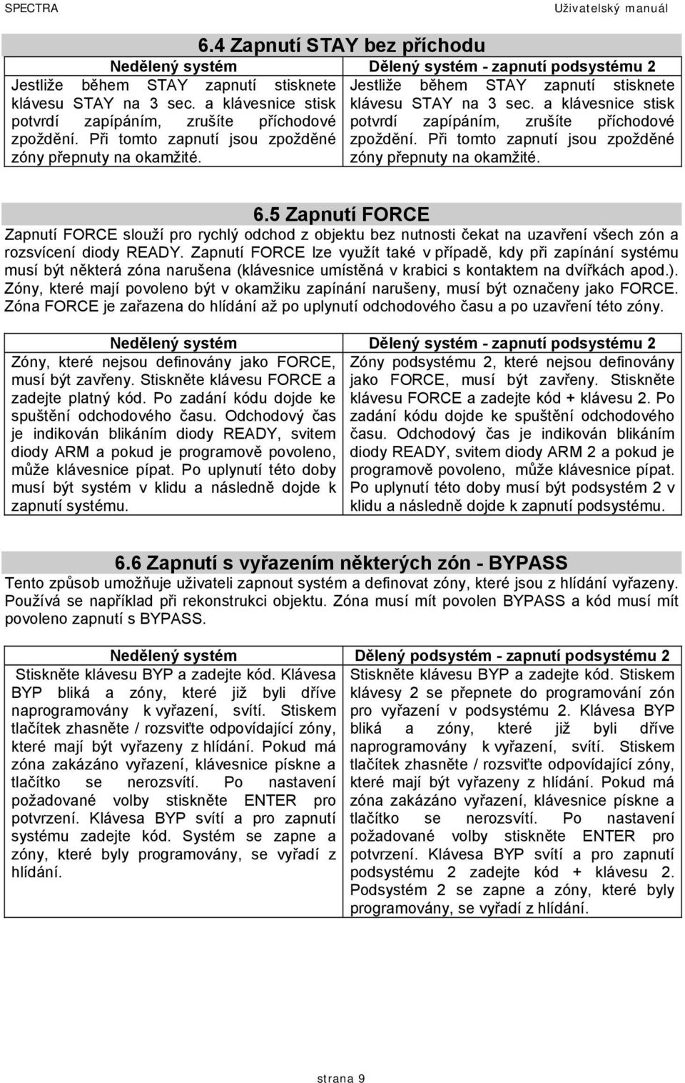 a klávesnice stisk klávesu STAY na 3 sec. a klávesnice stisk potvrdí zapípáním, zrušíte příchodové potvrdí zapípáním, zrušíte příchodové zpoždění.