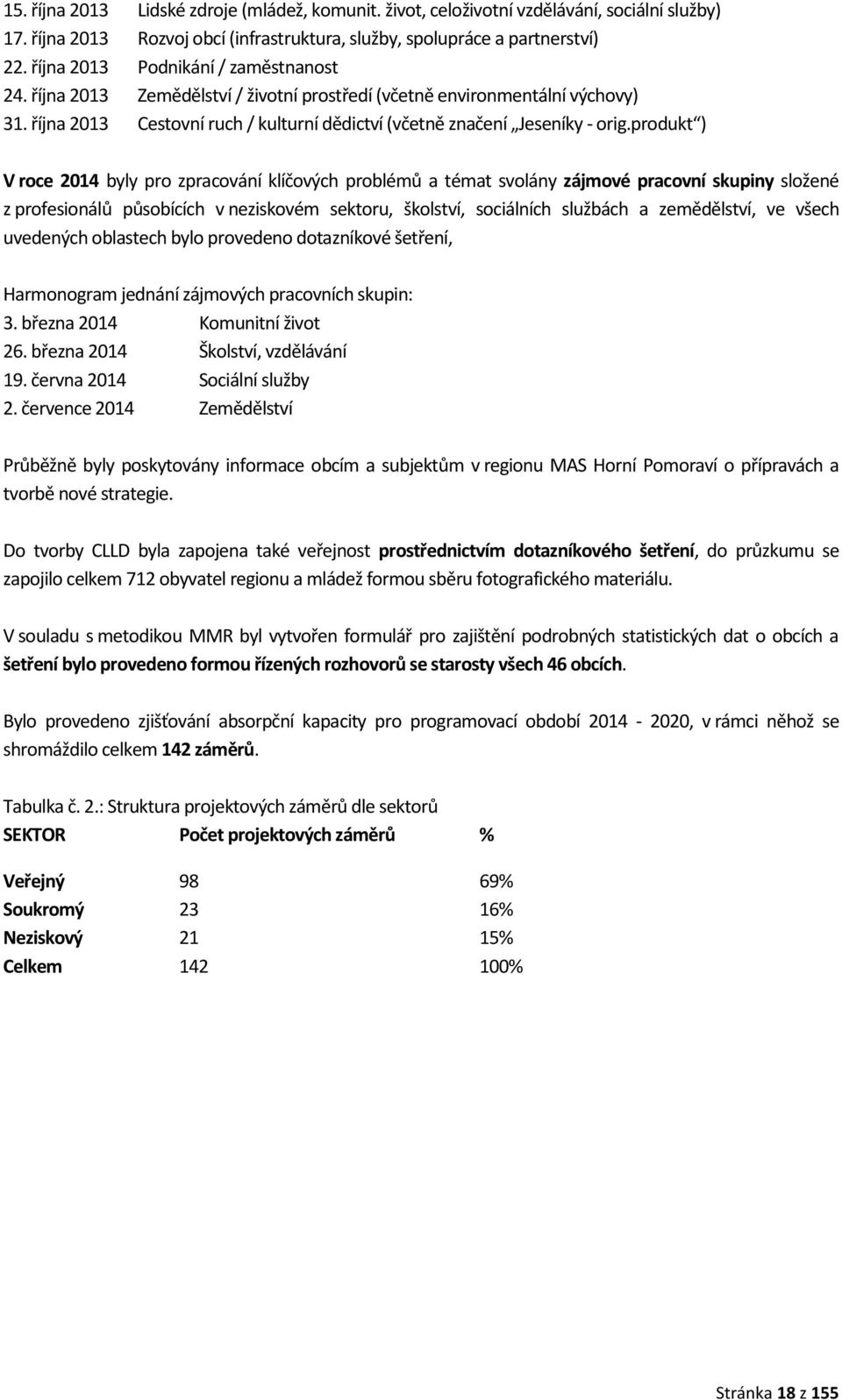 produkt ) V roce 2014 byly pro zpracování klíčových problémů a témat svolány zájmové pracovní skupiny složené z profesionálů působících v neziskovém sektoru, školství, sociálních službách a