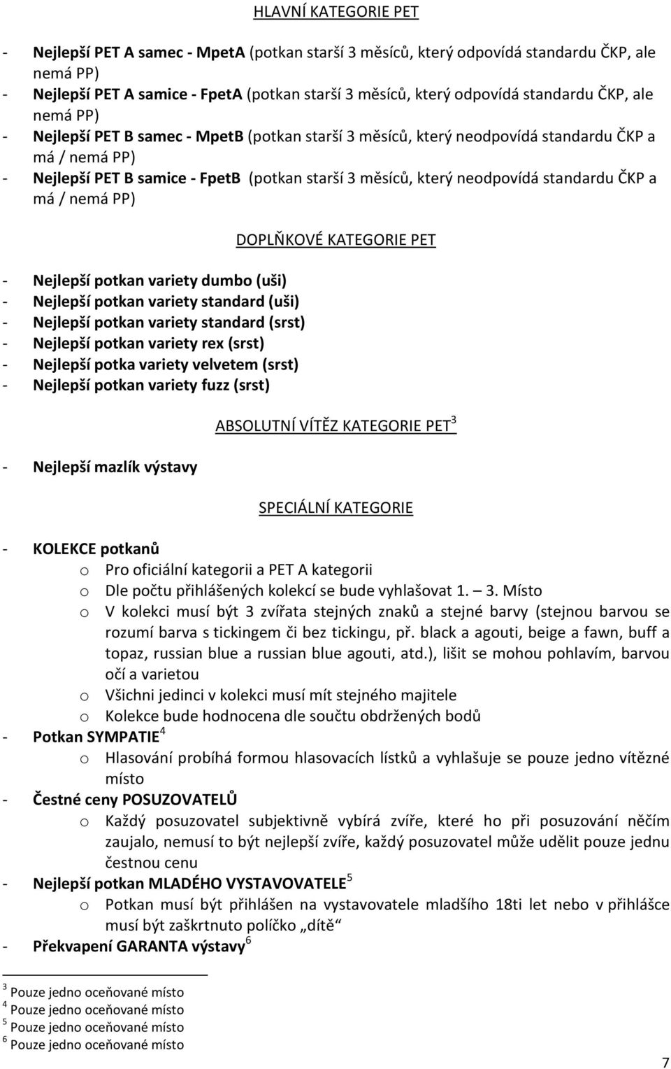 neodpovídá standardu ČKP a má / nemá PP) - Nejlepší potkan variety dumbo (uši) - Nejlepší potkan variety standard (uši) - Nejlepší potkan variety standard (srst) - Nejlepší potkan variety rex (srst)