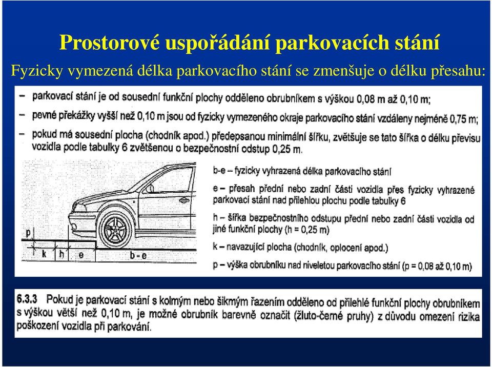 vymezená délka parkovacího